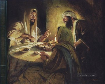 jesus Painting - Christ at Emmaus Catholic Christian Jesus